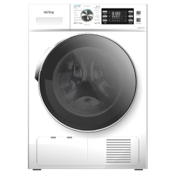 Сушильная машина KORTING/ Сушильная машина KORTING, загрузка 8 кг, электронное управление, LED индикация настроек и доп функций, цифровой дисплей, 16 программ, индикация загрязнения фильтра/заполнения резервуара,турбо,защита от сминания, защита от детей, 