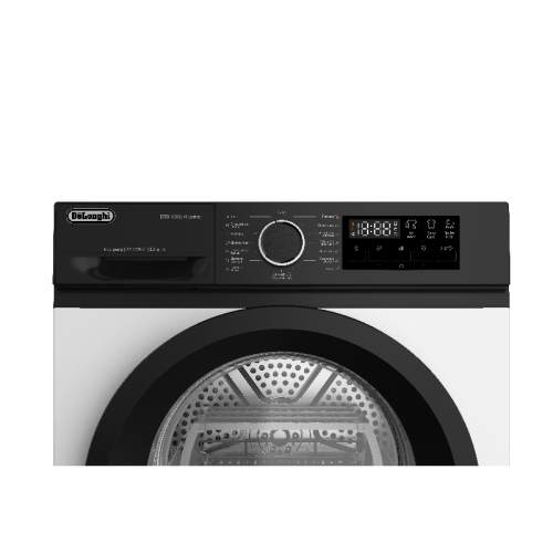 Сушильная машина Delonghi/ Сушильная машина Delonghi, глубина 61.7 см, тепловой насос, загрузка 10 кг, 15 программ, электронное управление, LED дисплей, индикация заполнения фильтра, 4 уровня сушки, подсветка барабана, отсрочка запуска, защита от сминания