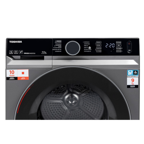 Сушильная машина Toshiba/ Сушильная машина Toshiba, ВхШхГ 845х595х640 мм, 9 кг, 12 программ, тепловой насос Heat Pump, инверторный мотор, обработка УФ, электронное/Touch-панель управление, подсветка барабана, двойной ворсовый фильтр, Wi-Fi, энергоэффектив