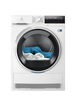 Сушильный барабан ELECTROLUX/ Сушильный барабан с тепловым насосом,  Глубина, см: 63.8, Цвет: белый, Максимальная загрузка белья (кг): 9, 12 программ, инверторный мотор,панель управления на английском языке