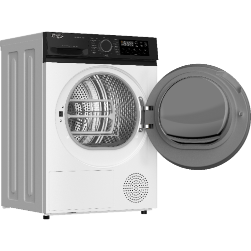 Сушильная машина Delonghi/ Сушильная машина Delonghi, глубина 61.7 см, тепловой насос, загрузка 10 кг, 15 программ, электронное управление, LED дисплей, индикация заполнения фильтра, 4 уровня сушки, подсветка барабана, отсрочка запуска, защита от сминания