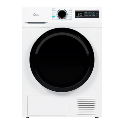 Сушильная машина MIDEA/ MDK/Сушильная машина MIDEA, тепловой насос, 15 программ, 8 кг, электронное управление, технология HealthGuard, AirFresh, подсветка барабана, энергоэффективность А+, цвет белый