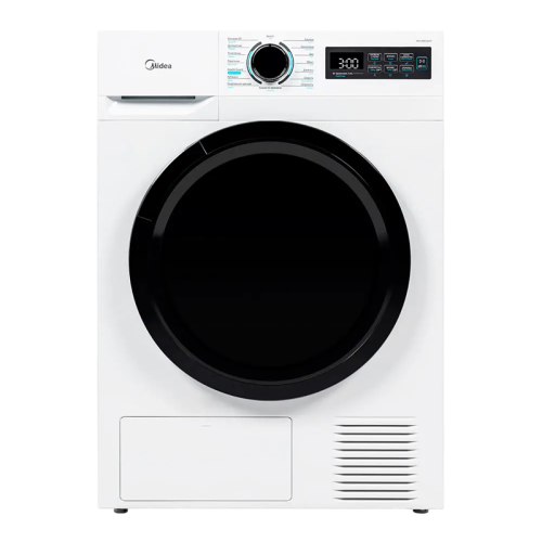 Сушильная машина MIDEA/ MDK/Сушильная машина MIDEA, тепловой насос, 15 программ, 8 кг, электронное управление, технология HealthGuard, AirFresh, подсветка барабана, энергоэффективность А+, цвет белый