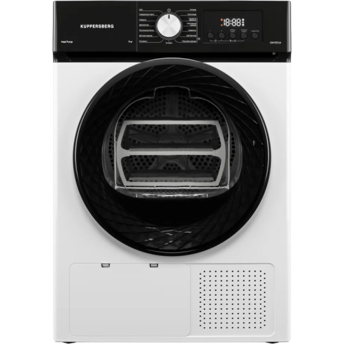 Сушильная машина Kuppersberg/ Сушильная машина Kuppersberg, High-Tech, загрузка 9 кг, 15 программ, тепловой насос, электронное кнопочное управление, корзина для сушки, блокировка от детей, энергоэффективность А++, цвет белый