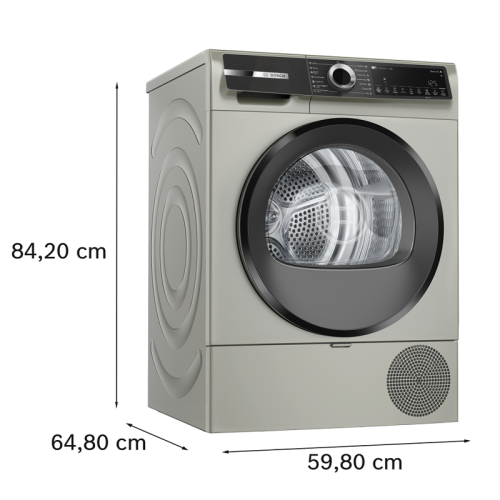 Serie 6, Сушильная машина с тепловым насосом, макс.загрузка - 10 кг, Класс энергоэфф-ти: A++, LED-дисплей с текстовой информацией. 15 автопрограмм сушки,Easy Clean with A++,габариты: 842x598x613 mm, серебристый цвет
