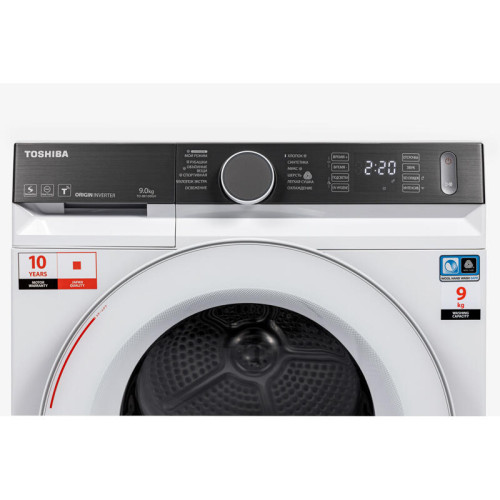 Сушильная машина Toshiba/ Сушильная машина Toshiba, ВхШхГ 845х595х640 мм, 9 кг, 12 программ, тепловой насос Heat Pump, инверторный мотор, обработка УФ, электронное/Touch-панель управление, подсветка барабана, двойной ворсовый фильтр, Wi-Fi, энергоэффектив