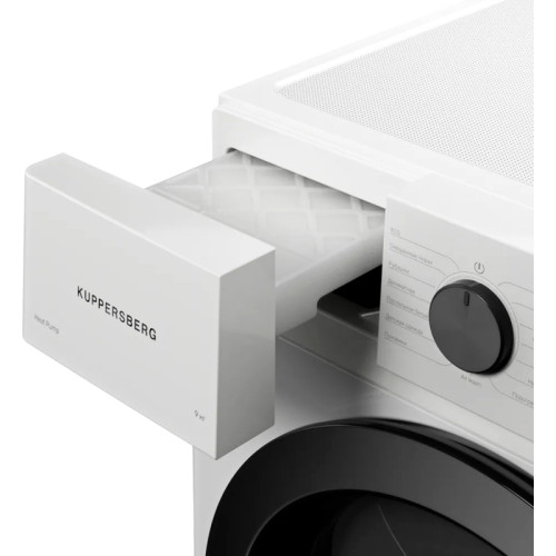 Сушильная машина Kuppersberg/ Сушильная машина Kuppersberg, High-Tech, загрузка 8 кг, 15 программ, тепловой насос, электронное кнопочное управление, корзина для сушки, блокировка от детей, энергоэффективность А++, цвет белый