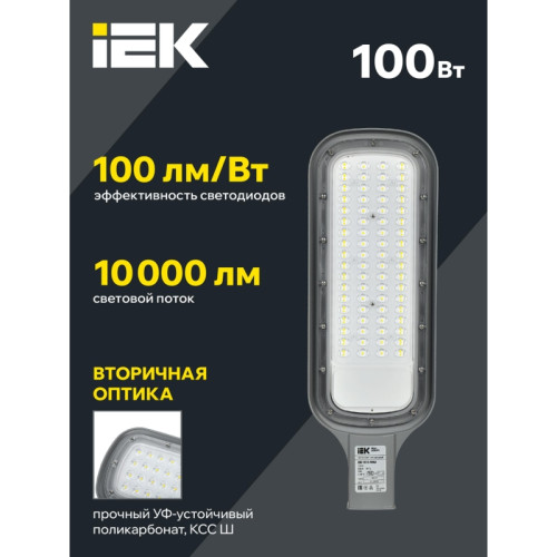 Светильник/ Светильник LED консольный уличный ДКУ 1012-100Ш 5000К IP65 серый