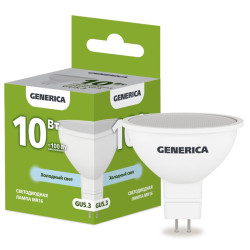 Лампа светодиодная/ Лампа светодиодная MR16 софит 10Вт 230В 6500К GU5.3 GENERICA