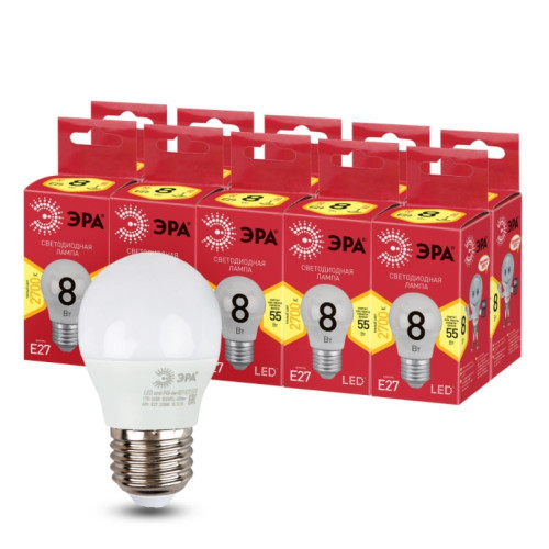 Лампа светодиодная/ Лампа светодиодная LED 8 Вт 640Лм 2700К шар теплый E27 220-240В LED P45-8W-827-E27 Red Line Лампа светодиодная/ Лампа светодиодная LED 8 Вт 640Лм 2700К шар теплый E27 220-240В LED P45-8W-827-E27 Red Line