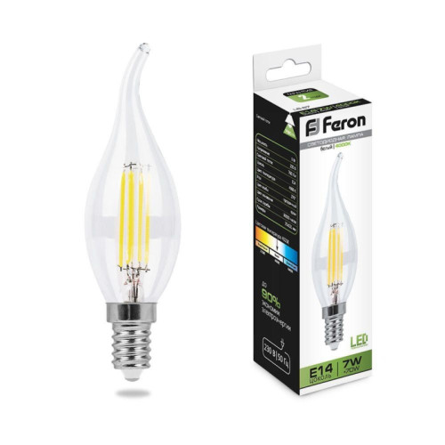 Лампа светодиодная/ Лампа светодиодная LED 7вт Е14 белый свеча на ветру FILAMENT
