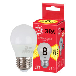Лампа светодиодная/ Лампа светодиодная LED 8 Вт 640Лм 2700К шар теплый E27 220-240В LED P45-8W-827-E27 Red Line