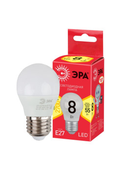 Лампа светодиодная/ Лампа светодиодная LED 8 Вт 640Лм 2700К шар теплый E27 220-240В LED P45-8W-827-E27 Red Line