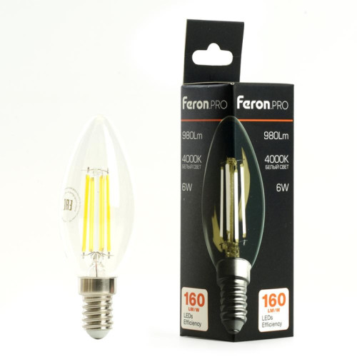 Лампа светодиодная/ Лампа светодиодная LED 6вт Е14 теплый свеча FILAMENT .PRO Лампа светодиодная/ Лампа светодиодная LED 6вт Е14 теплый свеча FILAMENT .PRO