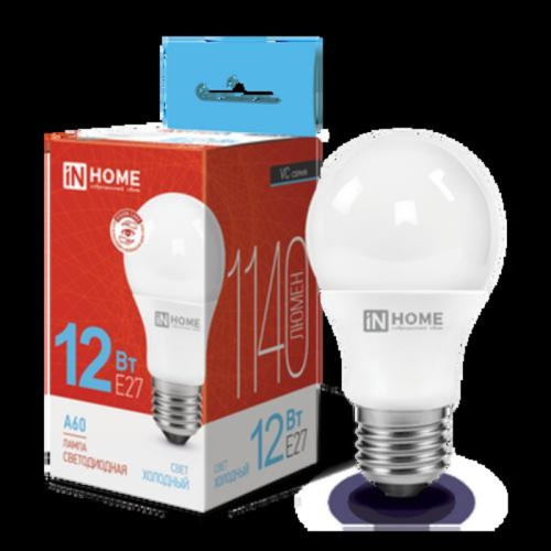 Лампа светодиодная/ Лампа светодиодная LED-A60-VC 12Вт 230В Е27 6500К 1140Лм IN HOME