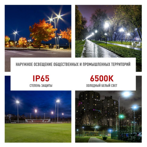 Прожектор светодиодный/ Прожектор светодиодный ДО-100 Вт 6500К 10000 Лм IP65 черный 100w холодный 190-265В LPR-062-0-65K-100