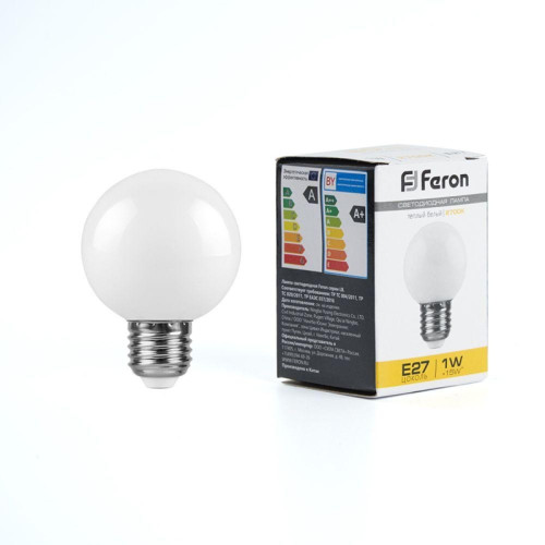 Лампа светодиодная/ Лампа светодиодная LED 1вт Е27 белый 2700К (шар)