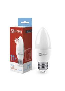 Лампа светодиодная/ Лампа светодиодная LED-СВЕЧА-VC 11Вт 230В Е27 6500К 1050Лм IN HOME