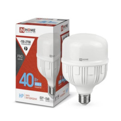 Лампа светодиодная/ Лампа светодиодная LED-HP-PRO 40Вт 230В Е27 с адаптером E40 6500К 3800Лм IN HOME