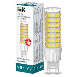 Лампа LED CORN капсула 9Вт 230В 4000К керамика G9 IEK