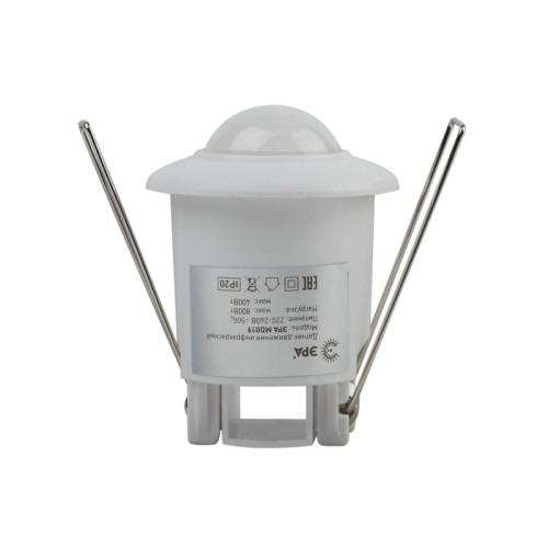 Датчик движения белый/ Датчик движения белый, мощность 1200 Вт, 360 градусов, 6М,IP20 MD 019 Датчик движения белый/ Датчик движения белый, мощность 1200 Вт, 360 градусов, 6М,IP20 MD 019