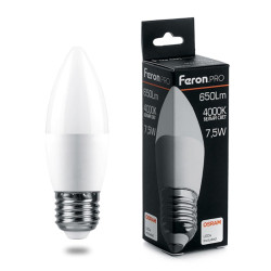 Лампа светодиодная/ Лампа светодиодная LED 7.5вт Е27 белый матовая свеча .PRO