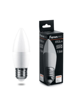 Лампа светодиодная/ Лампа светодиодная LED 7.5вт Е27 белый матовая свеча .PRO