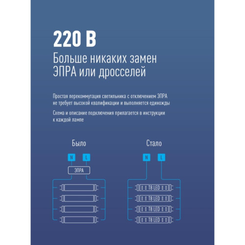 Лампа светодиодная/ Лампа светодиодная LED 10Вт T8 G13 D25х600 4000К белый 1100 лм