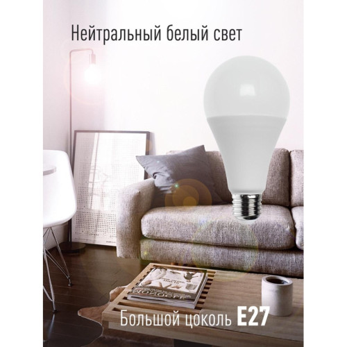 Лампа светодиодная/ Лампа светодиодная LED 25Вт 220В E27 D65х130 4500 белый A65
