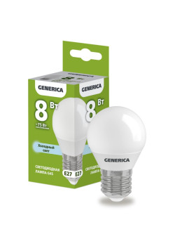 Лампа светодиодная/ Лампа светодиодная G45 шар 8Вт 230В 6500К E27 GENERICA