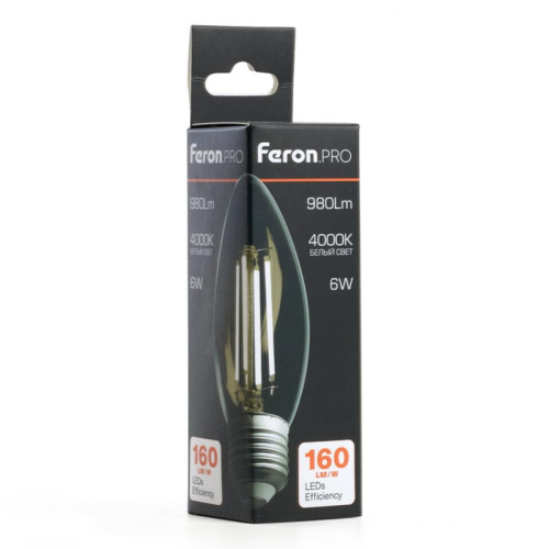Лампа светодиодная/ Лампа светодиодная LED 6вт Е27 белый свеча FILAMENT .PRO
