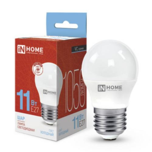 Лампа светодиодная/ Лампа светодиодная LED-ШАР-VC 11Вт 230В Е27 6500К 1050Лм IN HOME