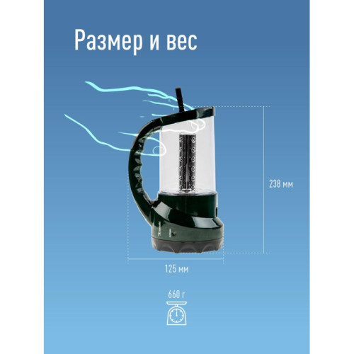 Фонарь/ Фонарь-прожектор аккумуляторный , 16 LED + 24 LED, аккум. 4V 2Ah, 190Lm, 350Lm, 15 часов,