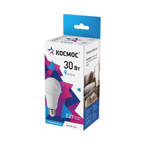Лампа светодиодная/ Лампа светодиодная LED 30Вт 220В Е27 D70х136 4500К белый A70