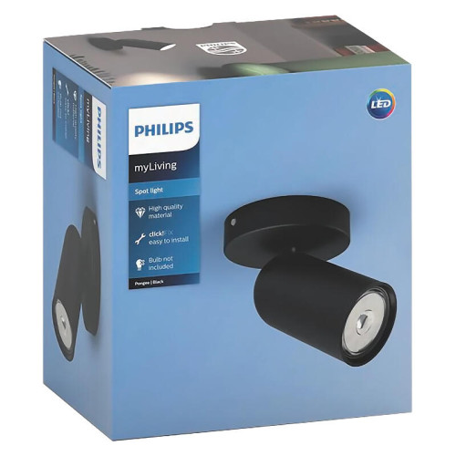 Потолочный светильник Philips/ Потолочный светильник PONGEE single spot black 1xNW 230V