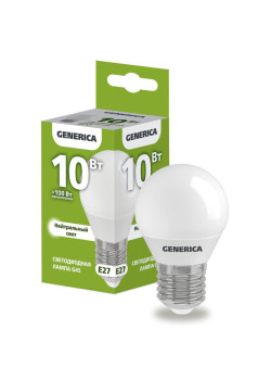 Лампа светодиодная/ Лампа светодиодная G45 шар 10Вт 230В 4000К E27 GENERICA