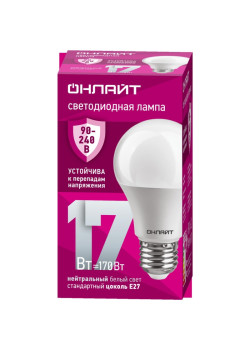Лампа светодиодная/ Лампа светодиодная 17 Вт OLL-A60-17-230-4K-E27 PRO 90-240В
