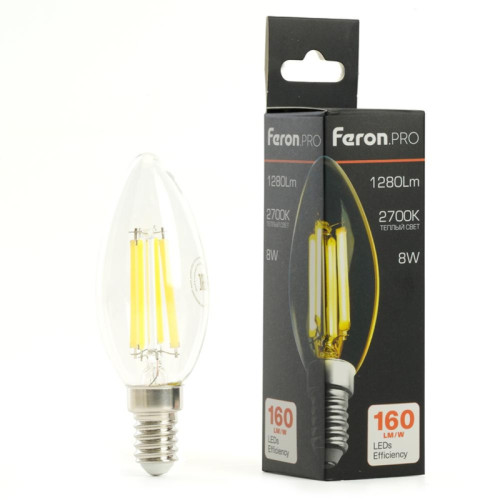 Лампа светодиодная/ Лампа светодиодная LED 8вт Е14 теплый свеча FILAMENT .PRO