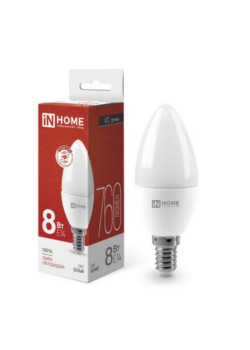 Лампа светодиодная/ Лампа светодиодная LED-СВЕЧА-VC 8Вт 230В Е14 4000К 760Лм IN HOME