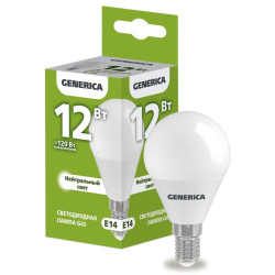 Лампа светодиодная/ Лампа светодиодная G45 шар 12Вт 230В 4000К E14 GENERICA