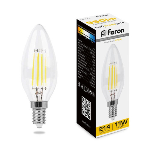Лампа светодиодная/ Лампа светодиодная LED 11вт Е14 теплый свеча FILAMENT