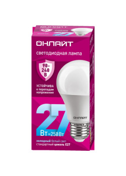 Лампа светодиодная/ Лампа светодиодная 27 Вт OLL-A60-27-230-6.5K-E27 PRO 90-240В