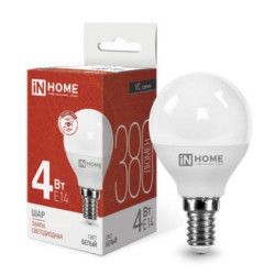 Лампа светодиодная/ Лампа светодиодная LED-ШАР-VC 4Вт 230В Е14 4000К 380Лм IN HOME