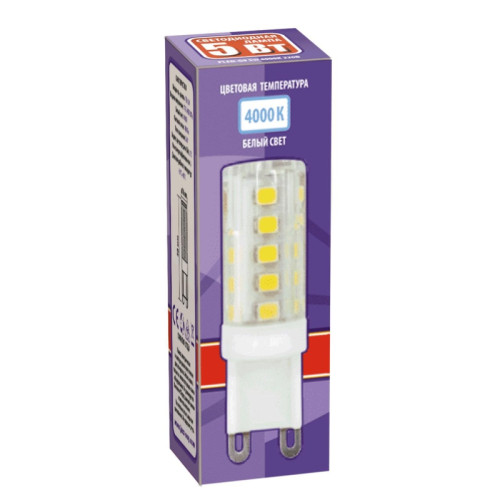 Лампа светодиодная/ Лампа светодиодная LED 5Вт G9 300Лм белый 220V/50Hz