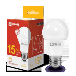 Лампа светодиодная/ Лампа светодиодная LED-A60-VC 15Вт 230В Е27 3000К 1430Лм IN HOME