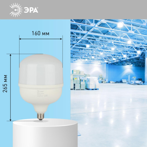 Лампа светодиодная/ Лампа светодиодная LED 100 Вт 8000Лм 6500К T160 холодный E27/E40 (переходник) 170-265В LED POWER T160-100W-6500-E27/E40