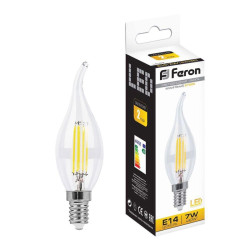 Лампа светодиодная/ Лампа светодиодная LED 7вт Е14 теплый свеча на ветру FILAMENT