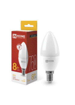 Лампа светодиодная/ Лампа светодиодная LED-СВЕЧА-VC 8Вт 230В Е14 3000К 760Лм IN HOME