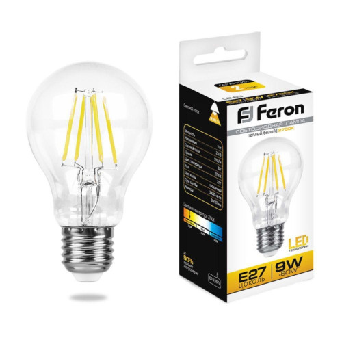 Лампа светодиодная/ Лампа светодиодная LED 9вт Е27 теплый FILAMENT