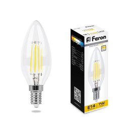 Лампа светодиодная/ Лампа светодиодная LED 7вт Е14 теплый свеча FILAMENT диммируемая